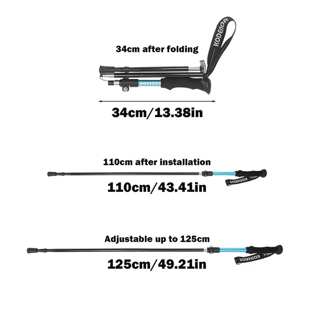 Hiking Poles Trekking Poles Backpacking Gear Folding Walking Sticks 5-Section Trekking Walking Sticks Compact Hiking Poles For