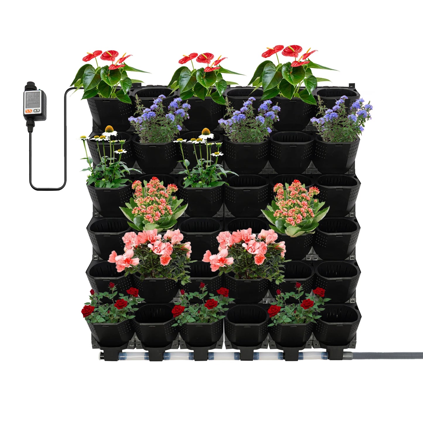 Black Sturdy and Durable Hanging Vertical Wall Planter Self Watering Garden Planter 36*Non-woven Fabrics