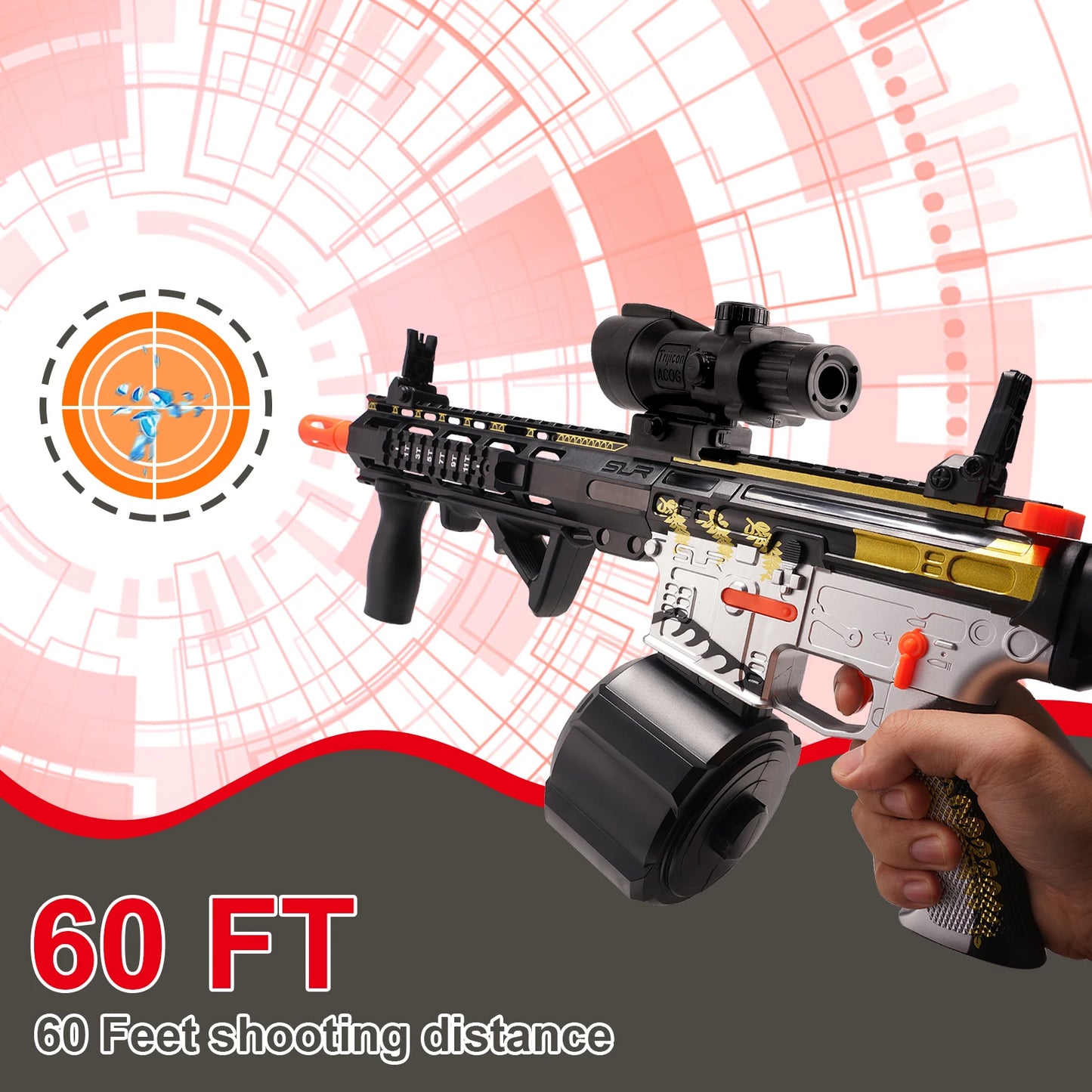 M416 High Speed Gel Ball Gun Automatic And Manual Dual Modes