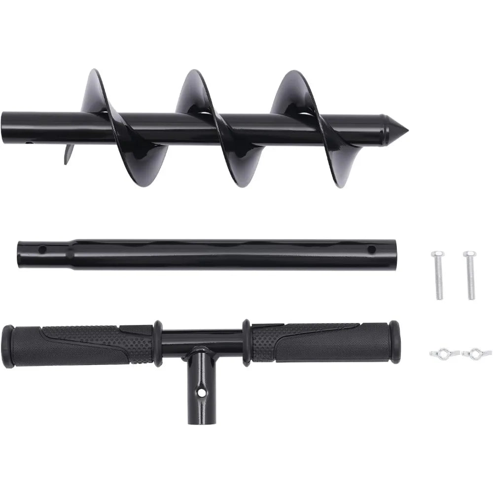 T-Shaped Garden Auger Drill Bit for Planting Manual Post Hole Digger Spiral Drill Planter for Gardening Lawn Care Fence Holes