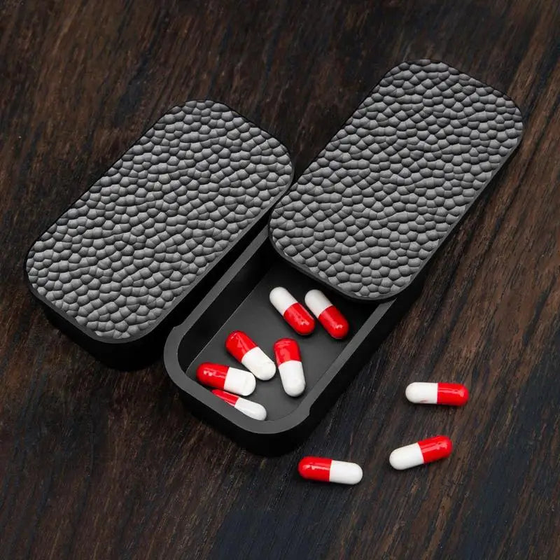 Aluminum Alloy Pill Case Pocket Pill Box Portable Pill Container Pill Holder Pill Dispenser Pill Organizer for Climbing Hiking
