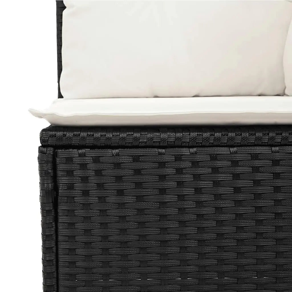 Modern Black PE Rattan Medium Modular Garden Sofa Set Stylish Outdoor Lounge Furniture Cozy Seating for Patio Balcony Deck