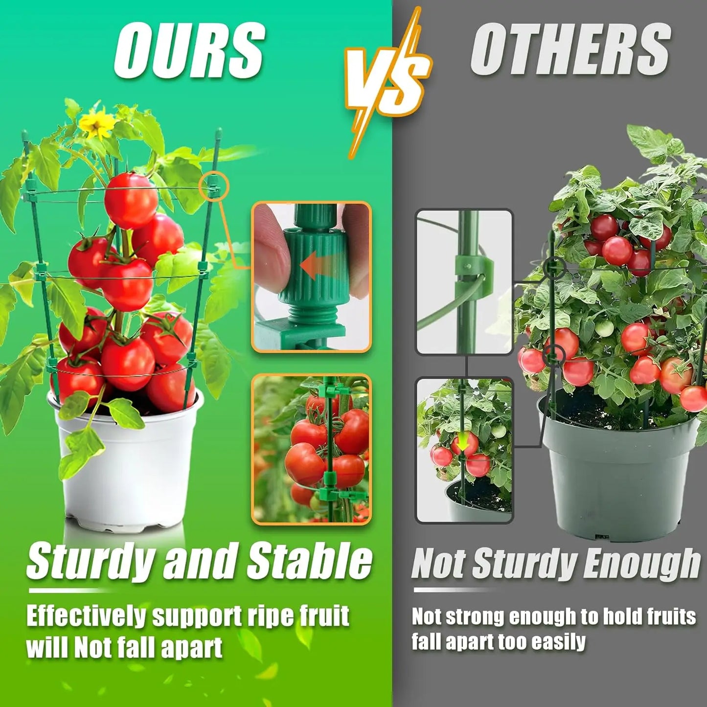 4 Pack Adjustable Tomato Cages, 36 Inch Plant Support Garden Trellis for Tomatoes, Cucumbers, Vegetables, Flowers, Roses