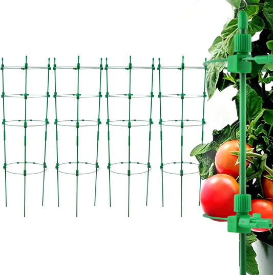 4 Pack Adjustable Tomato Cages, 36 Inch Plant Support Garden Trellis for Tomatoes, Cucumbers, Vegetables, Flowers, Roses