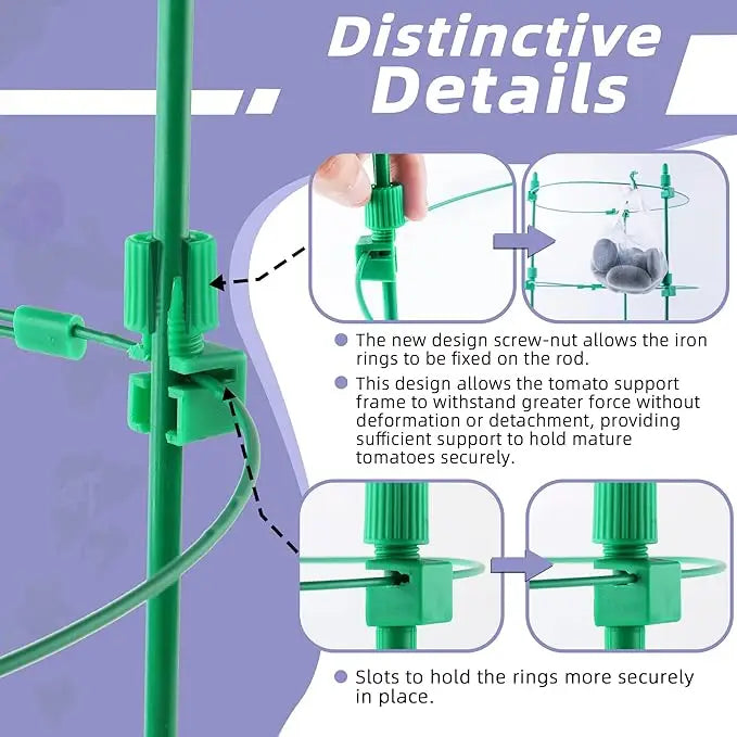 4 Pack Adjustable Tomato Cages, 36 Inch Plant Support Garden Trellis for Tomatoes, Cucumbers, Vegetables, Flowers, Roses