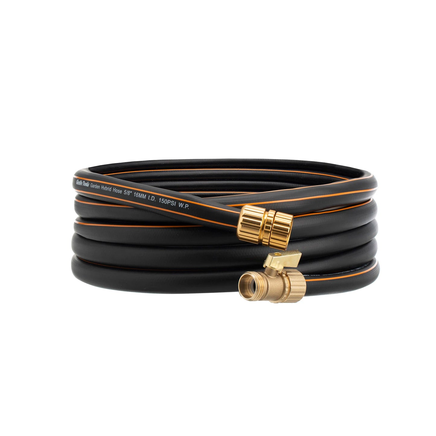 Giraffe Tools Hybrid Garden Hose 25-100ft x 5/8", Female and male Fittings with Shut off Valve, Heavy Duty, Flexible,Leakproof