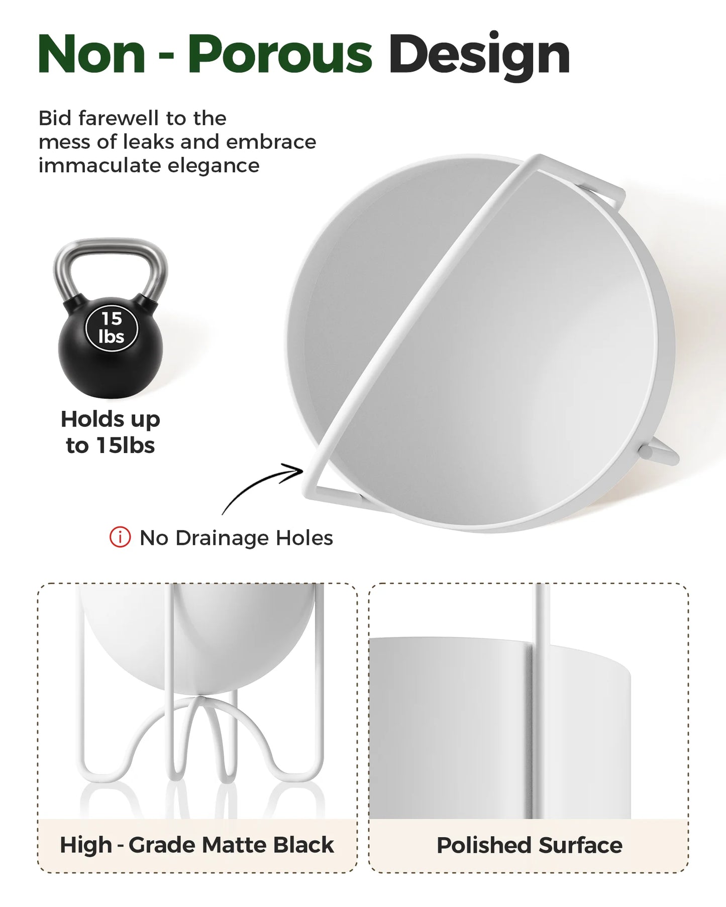 Bamworld Cream Hanging Planter Indoor Outdoor Metal Plant Hanger 5 Inch Tabletop Flower Pot No Chains Hooks for Home Decor