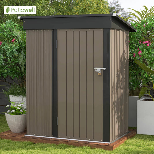 Patiowell 5x3 Ft Outdoor Storage Shed With Lockable Door