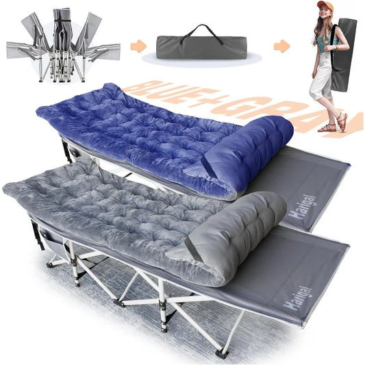 Camping Cot with Comfortable Mattress 1 Pack Folding Camping Cots Cots for Sleeping Camping Bed Heavy Duty Folding Cot with Car
