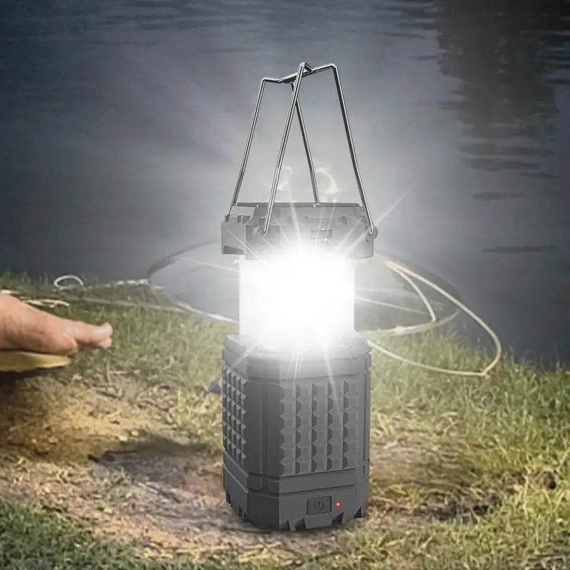 Solar Camping Light Bright Solar-Powered Camping Light Rechargeable 3000Mah Waterproof Portable Lantern For Travel Backpacking