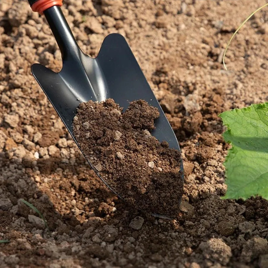 Garden Tool Set 7 Pieces for Outdoor Landscaping and Plant Care: Includes Two Shovels Rakes Cultivators and Transplanting Tools