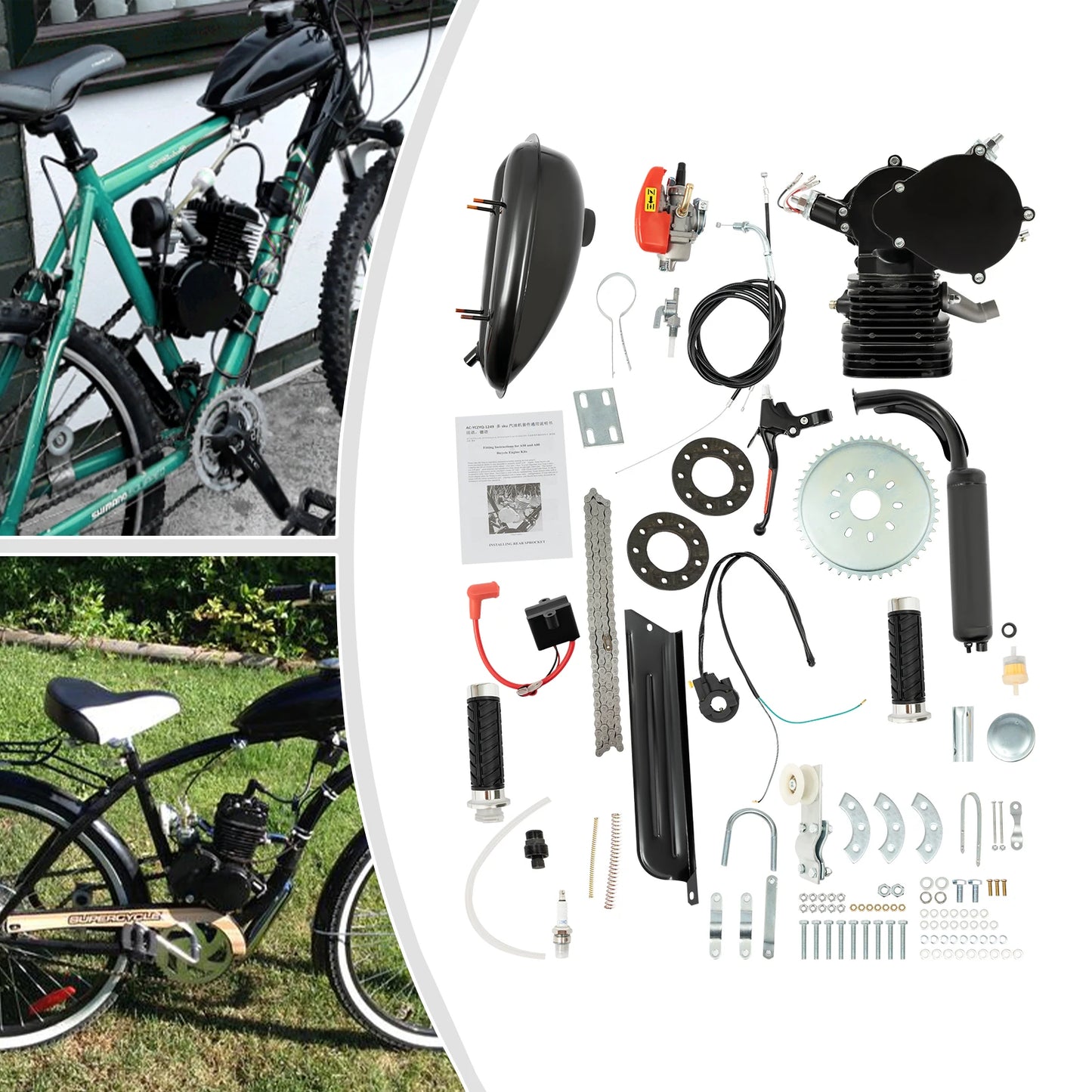 110cc 2 Stroke Bicycle Engine Kit 1.65 HP CDI Ignition