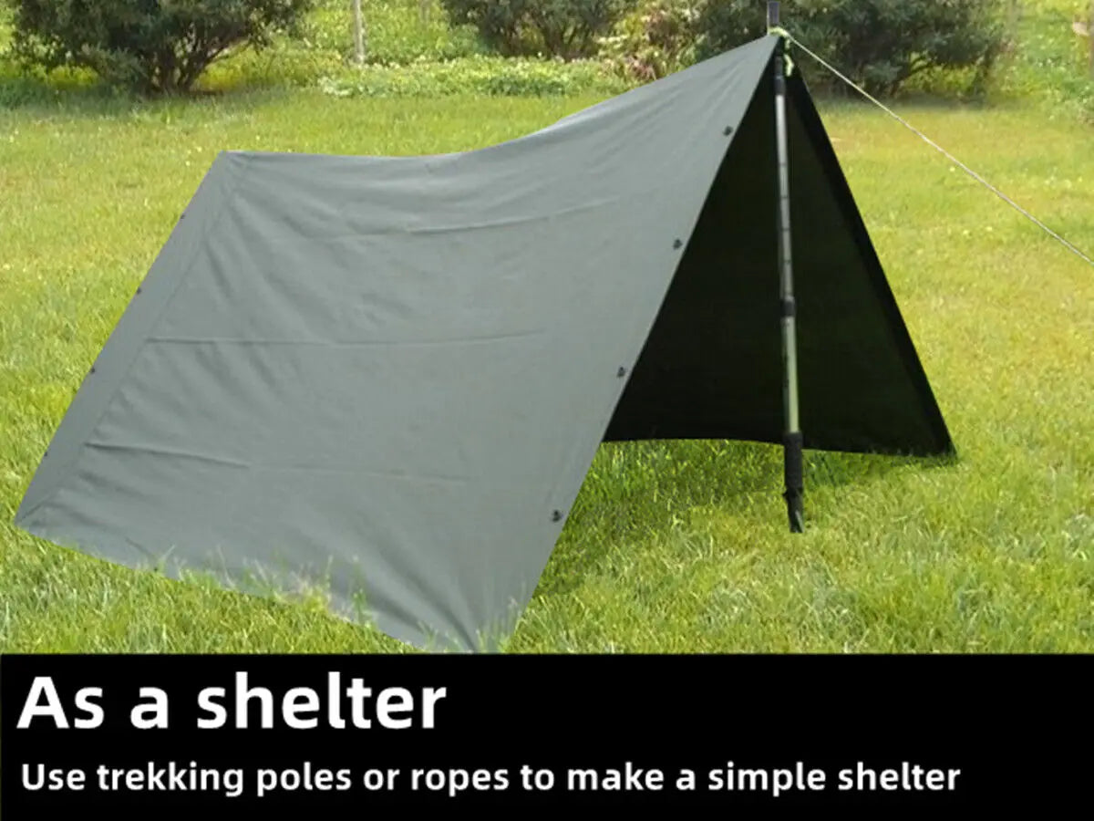 Tactical Rain Poncho - Army Poncho Shelter Waterproof Ripstop for Hunting