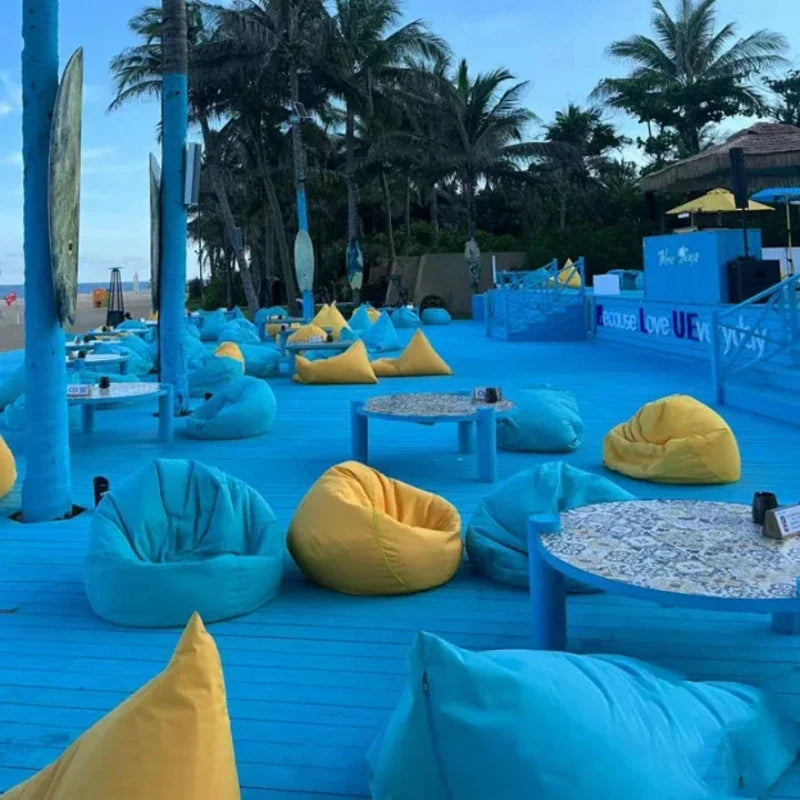 OTAUTAU 70cm Waterproof Bean Bag with Filler Outdoor Garden Beach Camping Swimming Pool Floating Beanbag Pouf Chair Oxford DD022