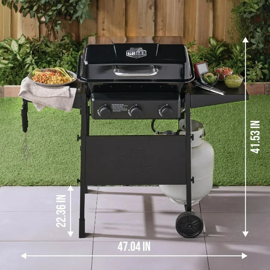 Expert Grill 3 Burner Propane Gas Grill For Outdoor Cooking
