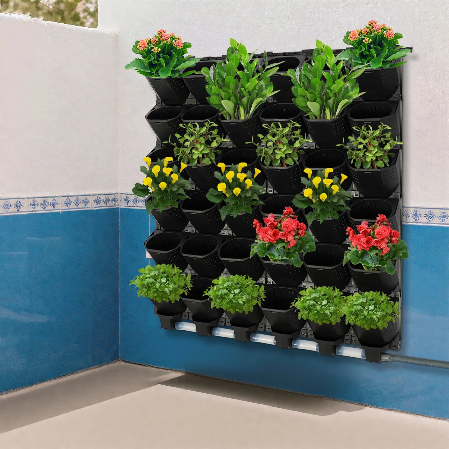 Black Sturdy and Durable Hanging Vertical Wall Planter Self Watering Garden Planter 36*Non-woven Fabrics