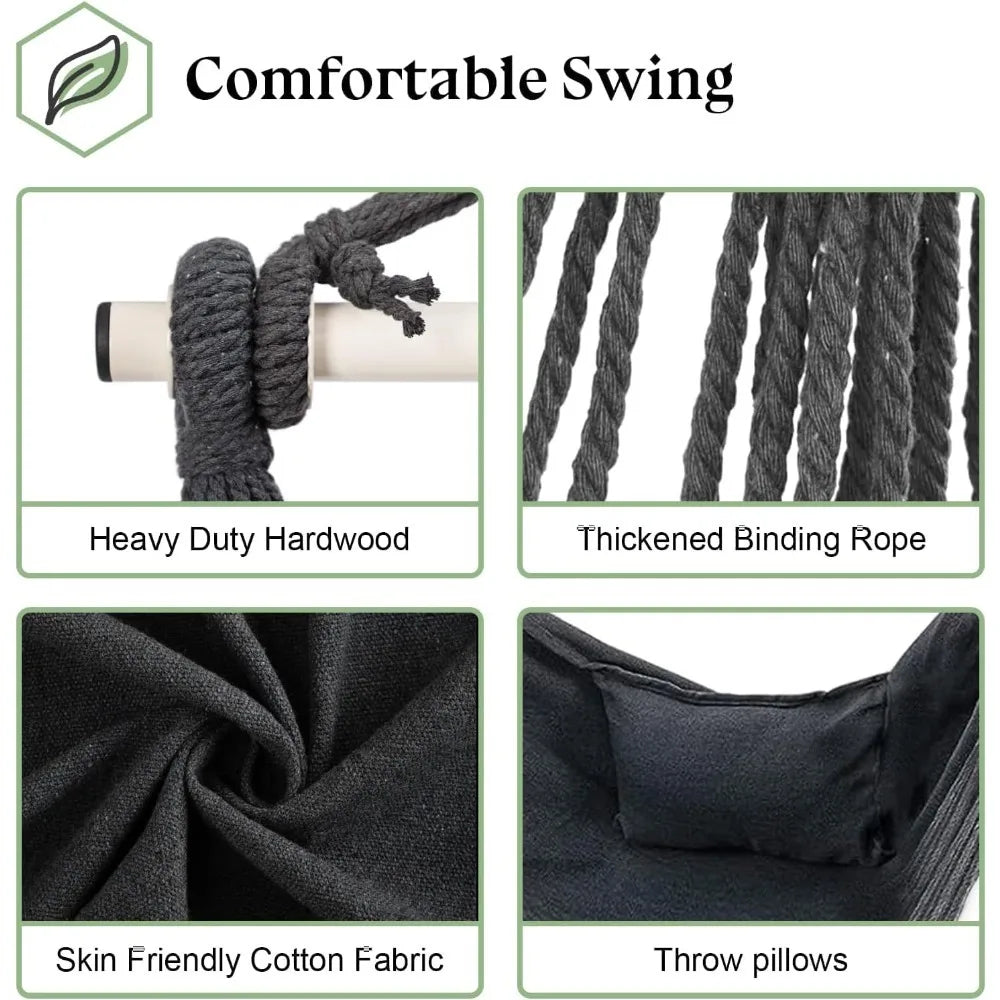 C Type Hammock Chair With Stand For Balcony Patio 300 Lb