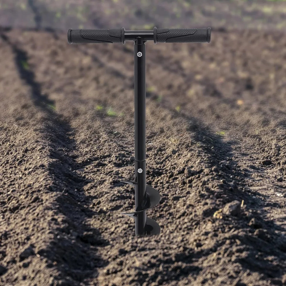 T-Shaped Garden Auger Drill Bit for Planting Manual Post Hole Digger Spiral Drill Planter for Gardening Lawn Care Fence Holes