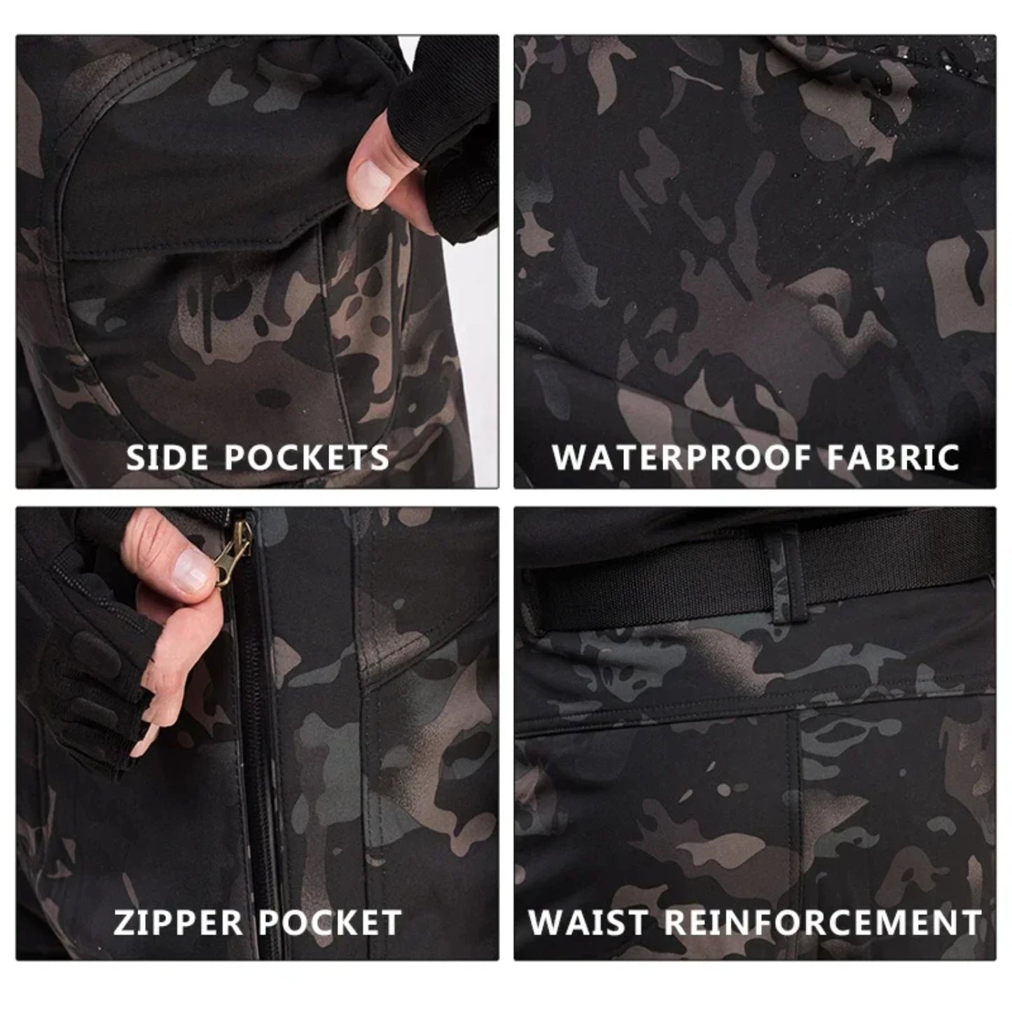 Combat Softshell Pants Tactical Fleece Pants Men  Paintball Trousers Waterproof Softair Multicam Pant Hiking Camping Clothes