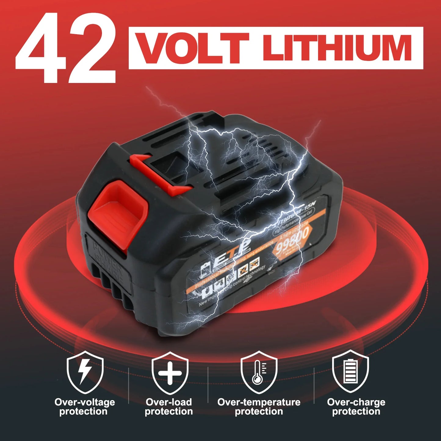 42V Cordless Chainsaw 16 Inch Brushless 1350W Dual Battery