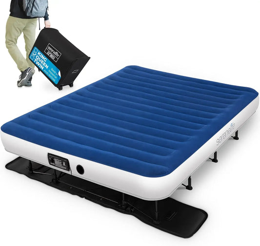 EZ Bed Air Mattress With Frame And Rolling Case Pump