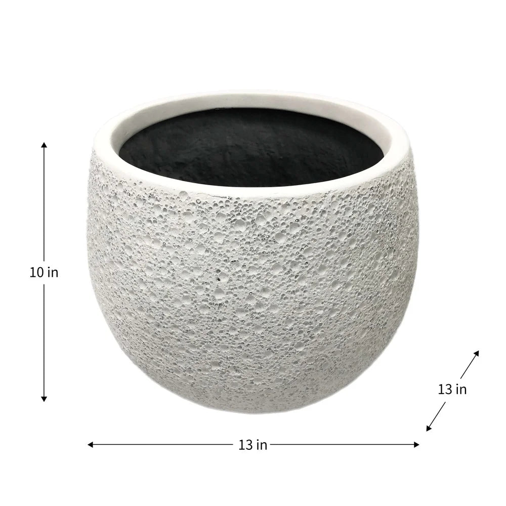 Durable 13 Inch Resin Moon Planter Weatherproof Outdoor Decor with Drainage Holes Unique Round Garden Planter Magical Design