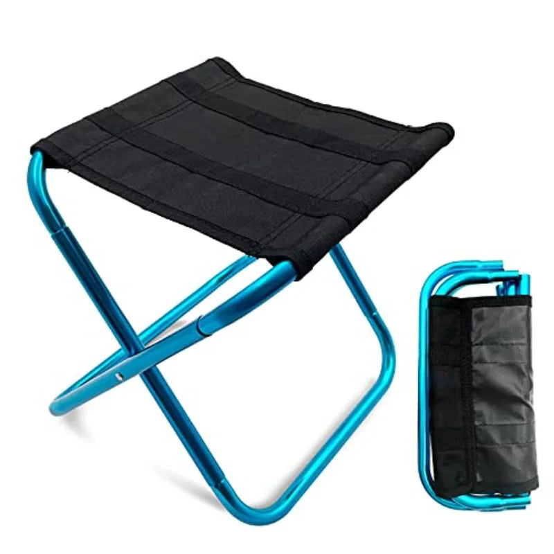 1PC Outdoor Aluminium Alloy Portable Folding Picnic Camping Stool Mini Storage Fishing Chair Ultralight Furniture