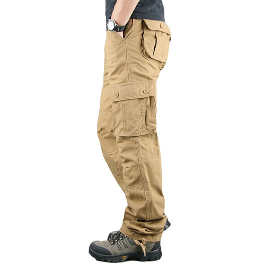 6 POCKETS US Mens Cargo Trousers 100% Cotton Work Trousers Tactical Combat Outdoor Pants