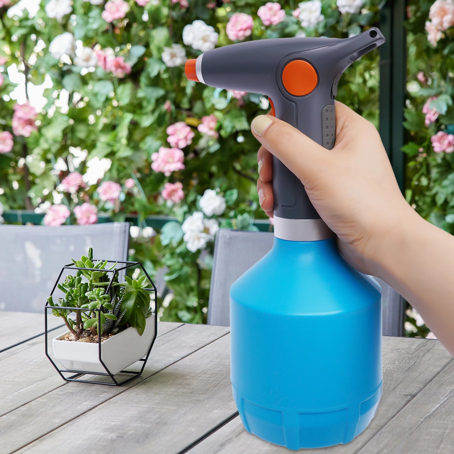 1000ML Electric Plant Spray Bottle Electric Watering Can High Pressure Garden Sprayer W/ 2000mah Battery Rechargeable