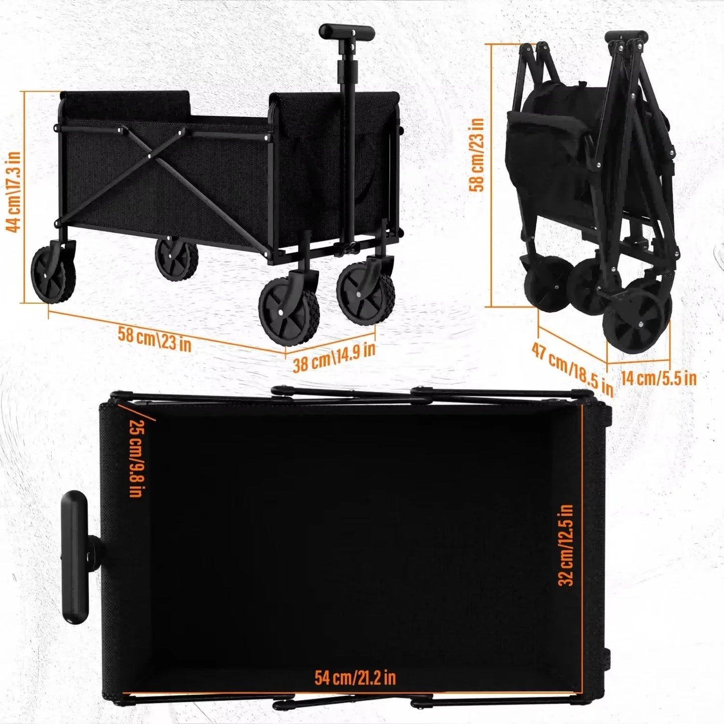 Foldable Garden Wagon Cart Portable Camping Trolley