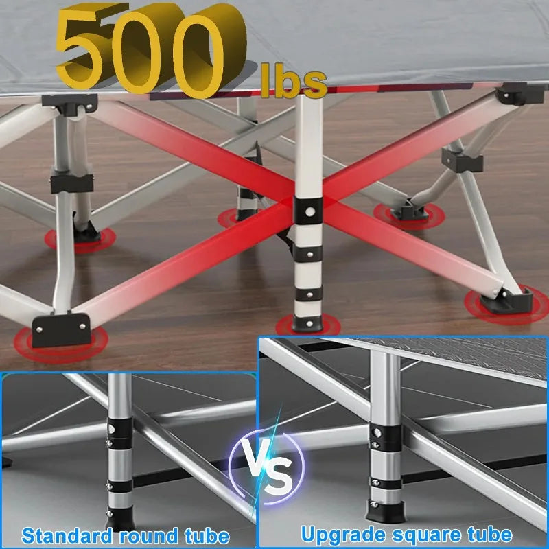 Heavy Duty Folding Camping Cot with Pillow and Mattress