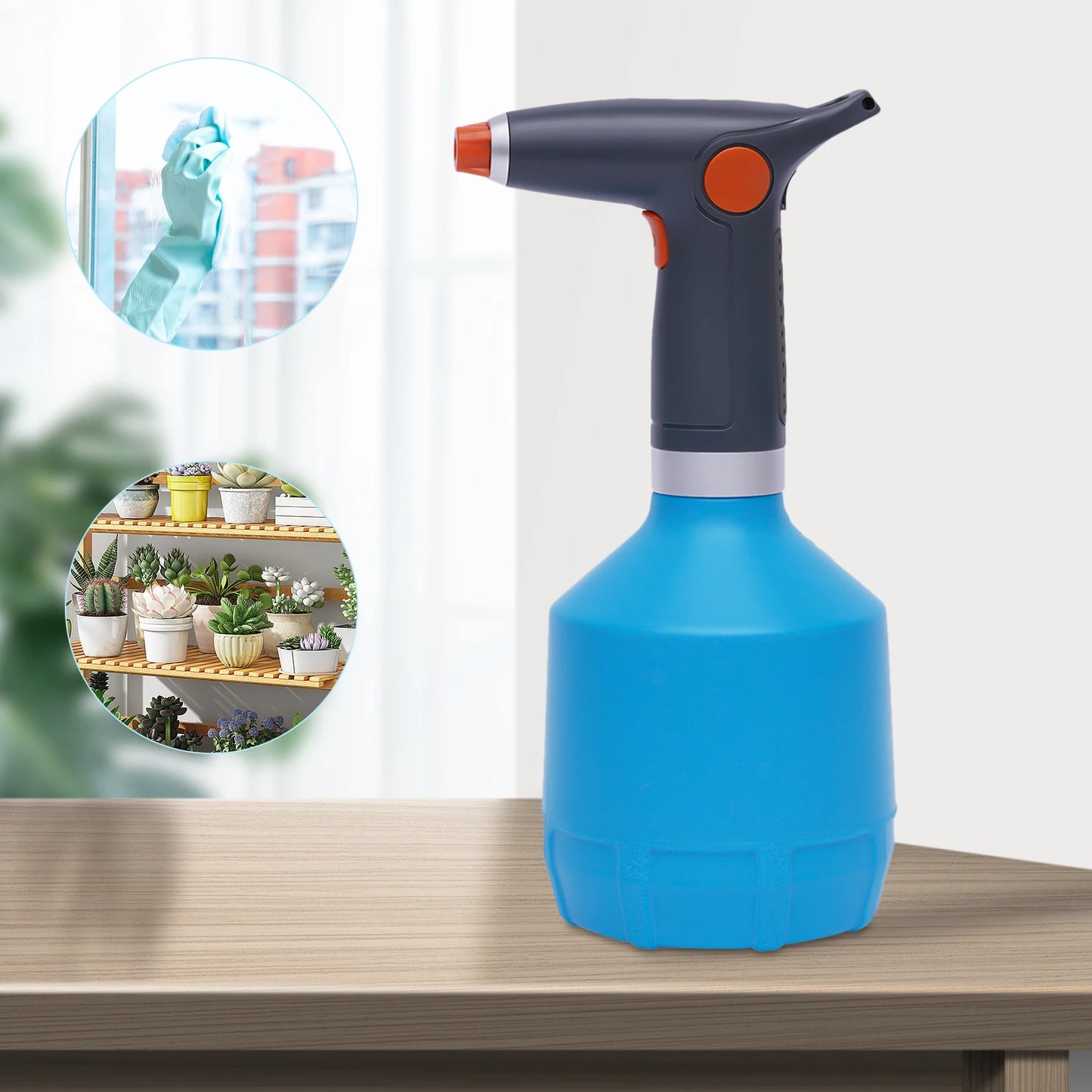 1000ML Electric Plant Spray Bottle Electric Watering Can High Pressure Garden Sprayer W/ 2000mah Battery Rechargeable