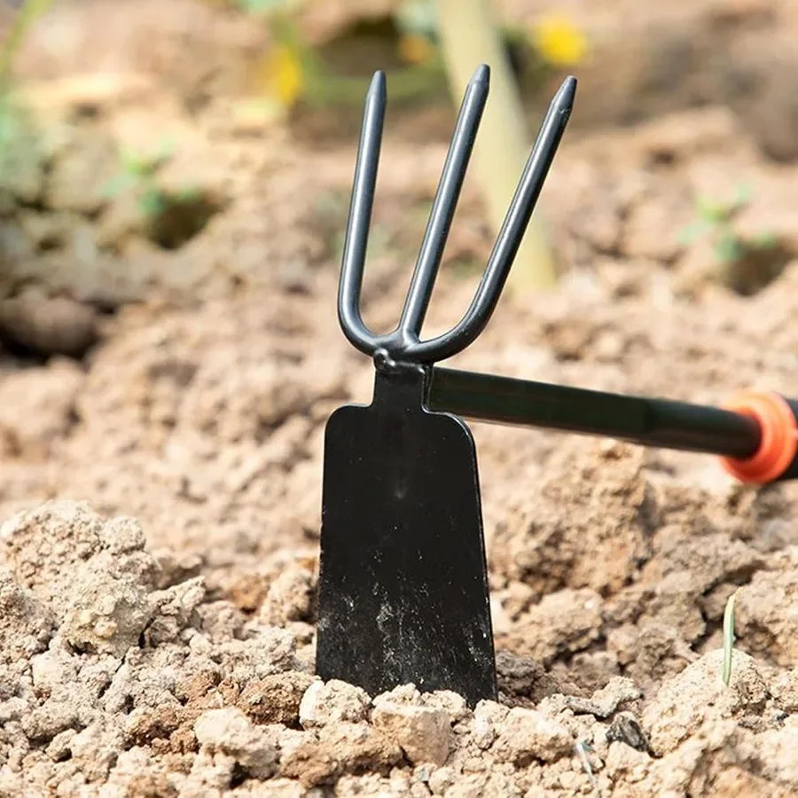 Garden Tool Set 7 Pieces for Outdoor Landscaping and Plant Care: Includes Two Shovels Rakes Cultivators and Transplanting Tools