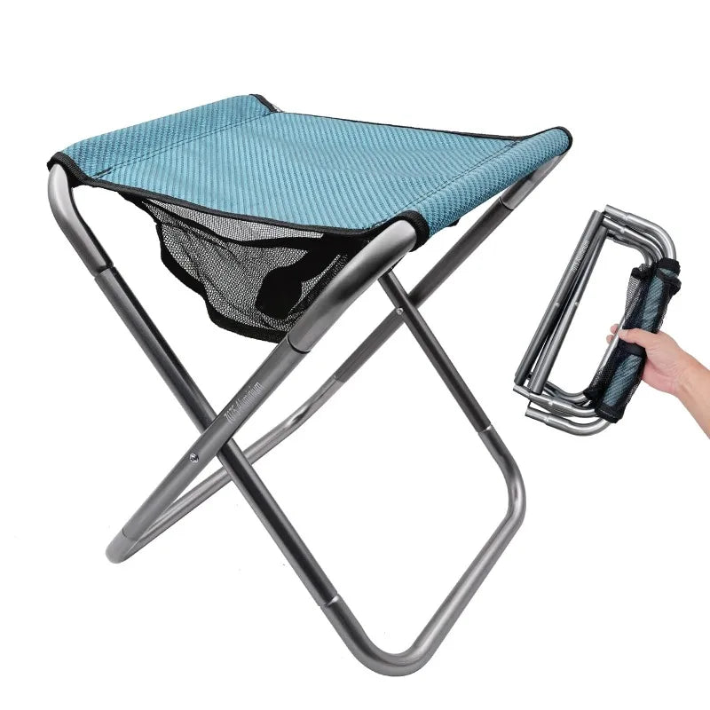 1PC Outdoor Aluminium Alloy Portable Folding Picnic Camping Stool Mini Storage Fishing Chair Ultralight Furniture