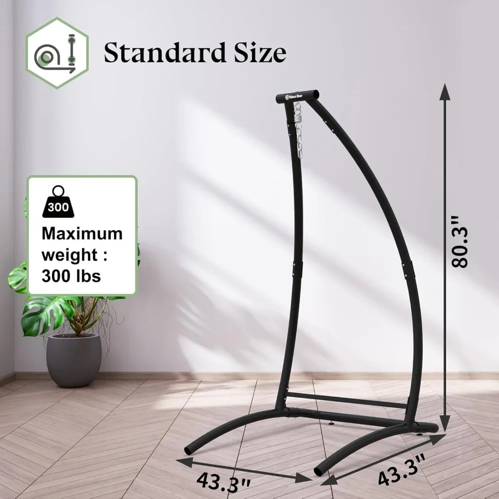 C Type Hammock Chair With Stand For Balcony Patio 300 Lb