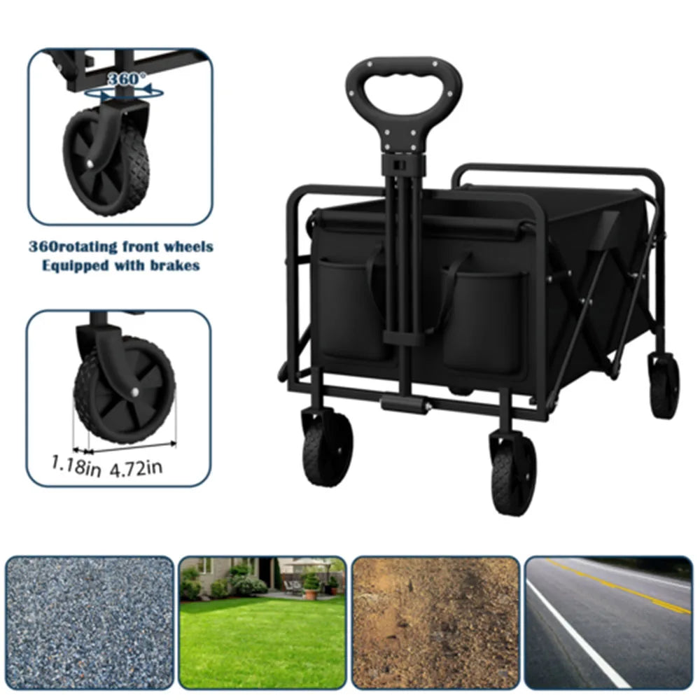 Foldable Garden Wagon Cart Portable Camping Trolley