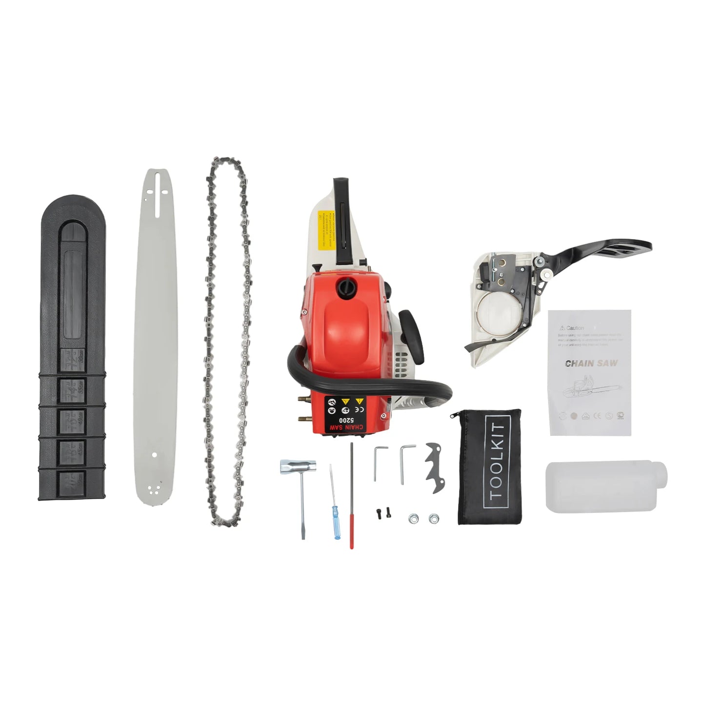 20 Inch Gas Chainsaw 52cc 2000W 7500rpm Air Cooled 2 Stroke