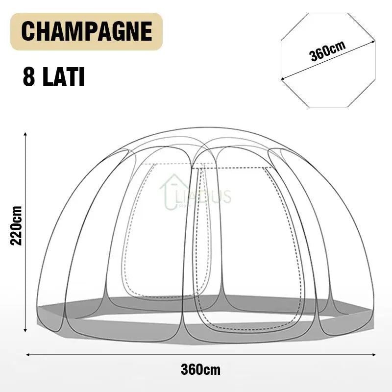 Outdoor Waterproof Transparent Dome Tent for 4-8 People Mushroom Shaped Camping Shelter Ideal for outdoor fun And Wild Trips