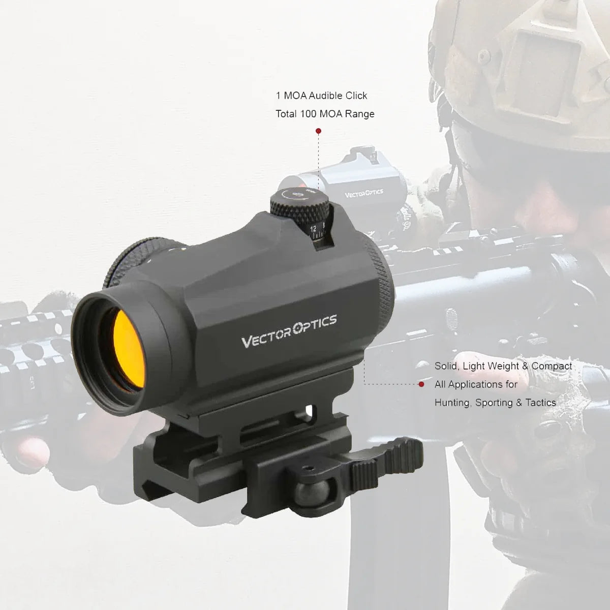 Vector Optics Maverick 1x22 GenII Red Dot Sight For AR 15