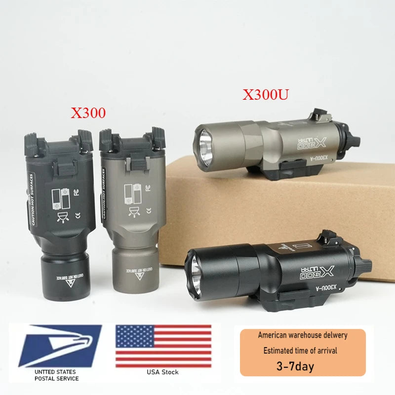 US Warehouse Metal SF X300 X300U Ultra Pistol Scout Light Tactical Rifle Airsoft  Hunting Weapon Flashlight for 20mm Rail