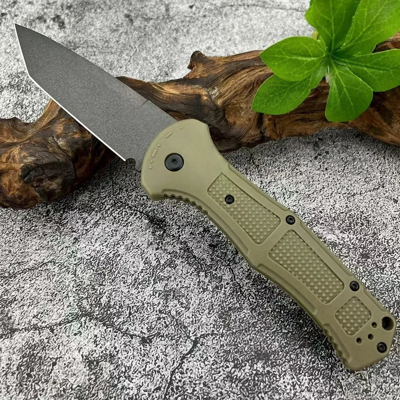 EDC Folding Knife D2 Steel Blade Nylon Fiber Handle Flipper