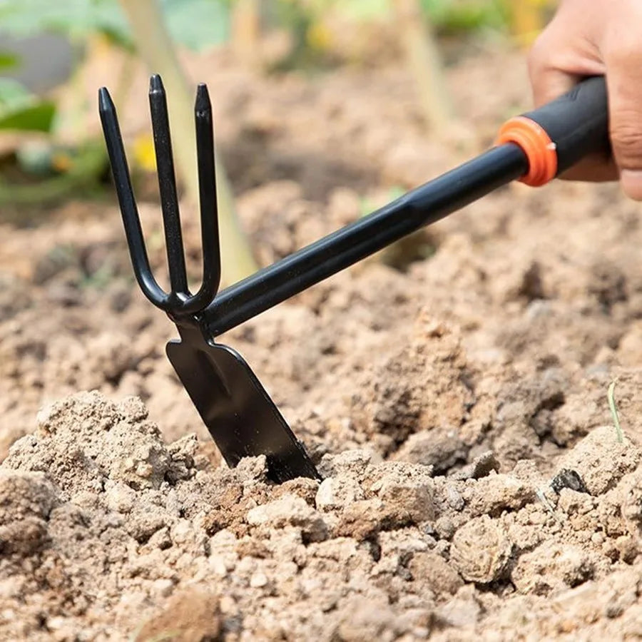 Garden Tool Set 7 Pieces for Outdoor Landscaping and Plant Care: Includes Two Shovels Rakes Cultivators and Transplanting Tools