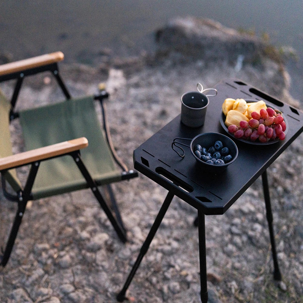 Folding Camping Table Adjustable Height Outdoor Table Aluminium Alloy Beach Table for Outdoor Indoor Picnic BBQ Hiking