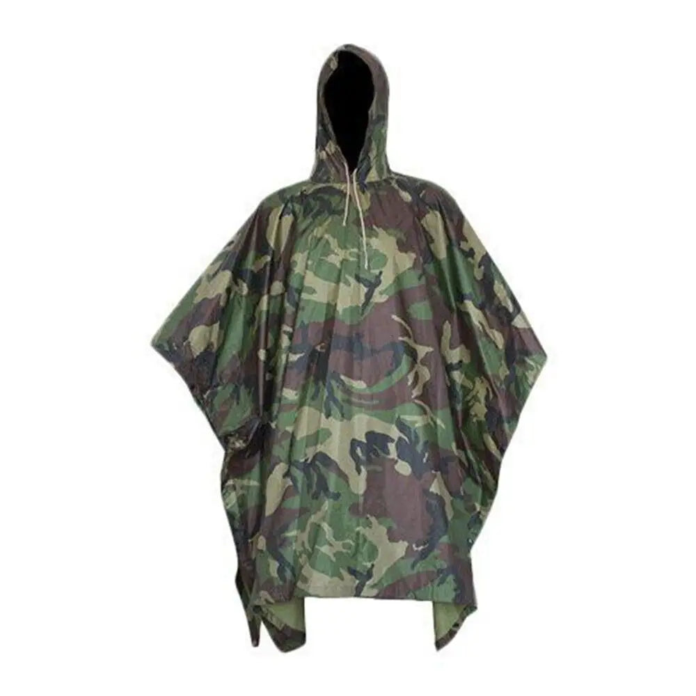 Tactical Rain Poncho - Army Poncho Shelter Waterproof Ripstop for Hunting