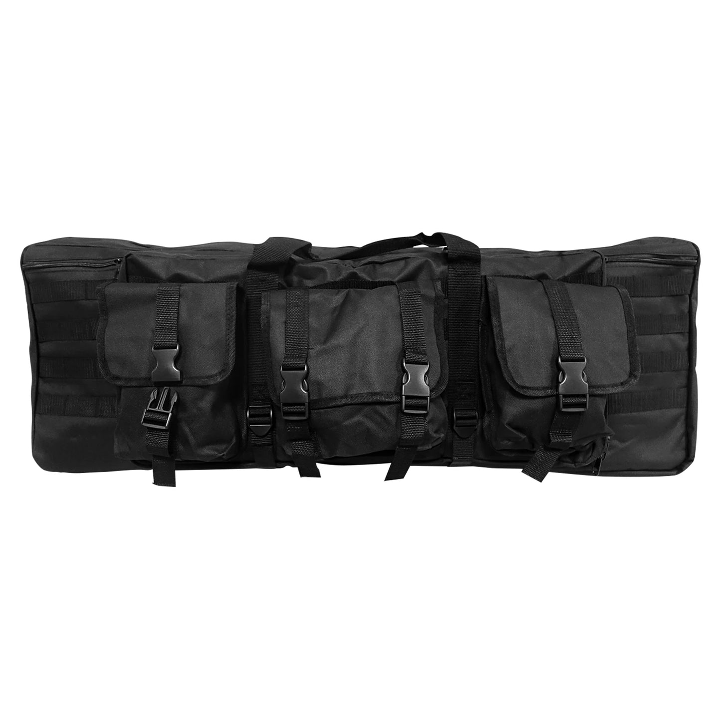 Classic Tactical Double Long Gun Pack Pistol Transport Case with Backpack Strap Lockable Compartment for Outdoor Hunting
