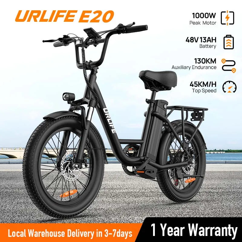 1000W E20 Electric Bike 48V 13Ah Battery Fat Tire 7 Speed