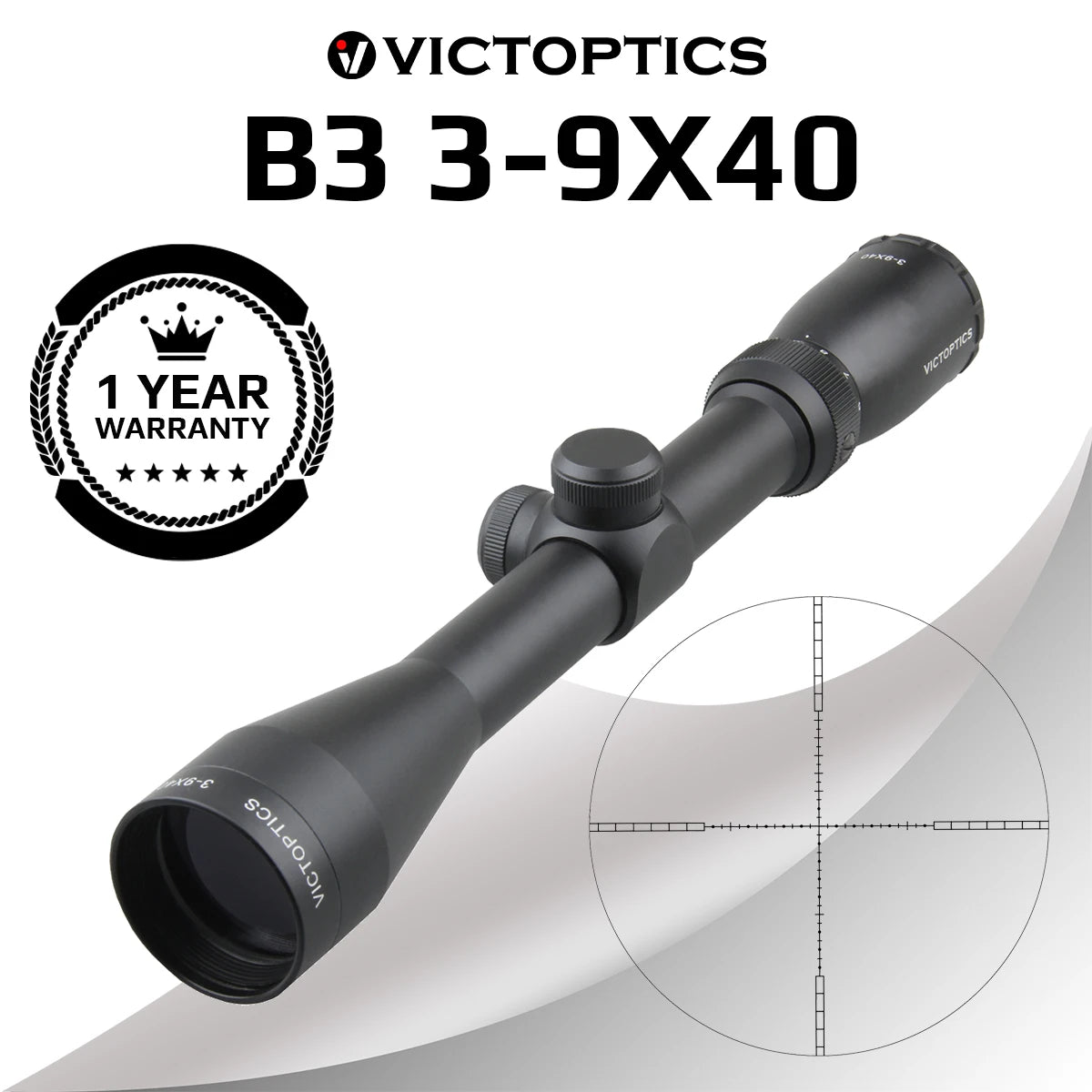 VictOptics B3 3 to 9x40 Hunting Riflescope For Air Rifle