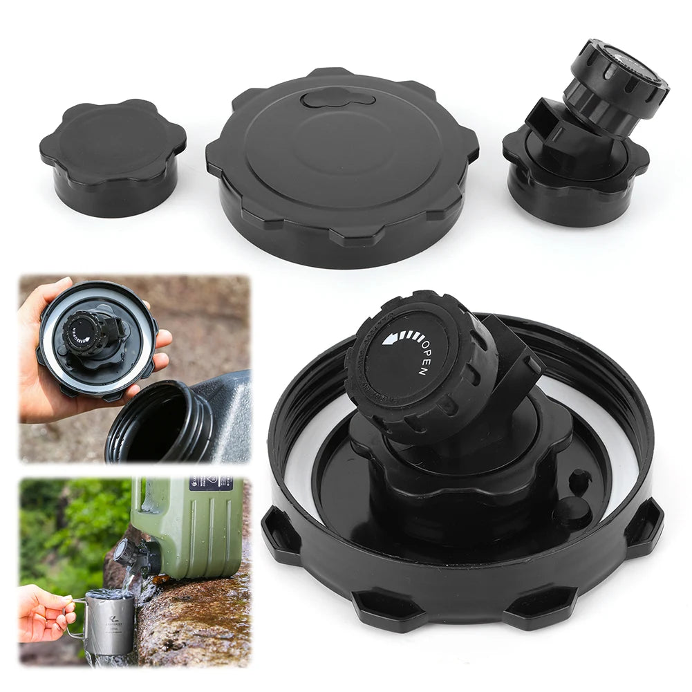 Camping Water Bucket Cover with Faucet Water Storage Container Lid Leak-Proof Water Tank Lid for Camping Hiking