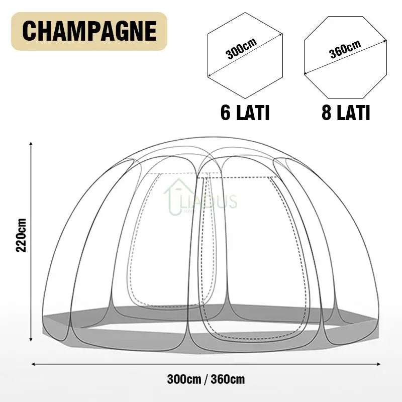 Outdoor Waterproof Transparent Dome Tent for 4-8 People Mushroom Shaped Camping Shelter Ideal for outdoor fun And Wild Trips