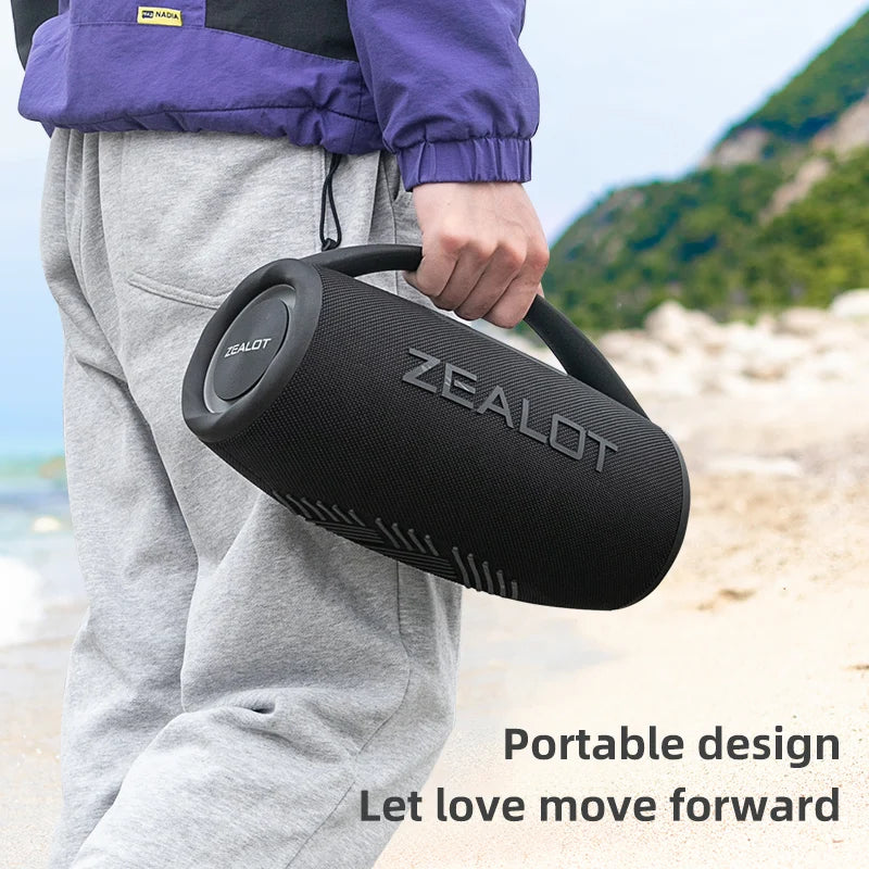 Zealot-S97 80W high power bluetooth speaker portable RGB colorful light waterproof wireless subwoofer 360 stereo surround TWS FM